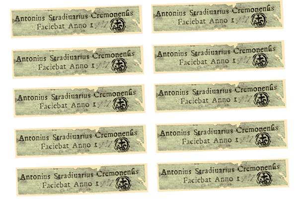 贗品小提琴標(biāo)簽