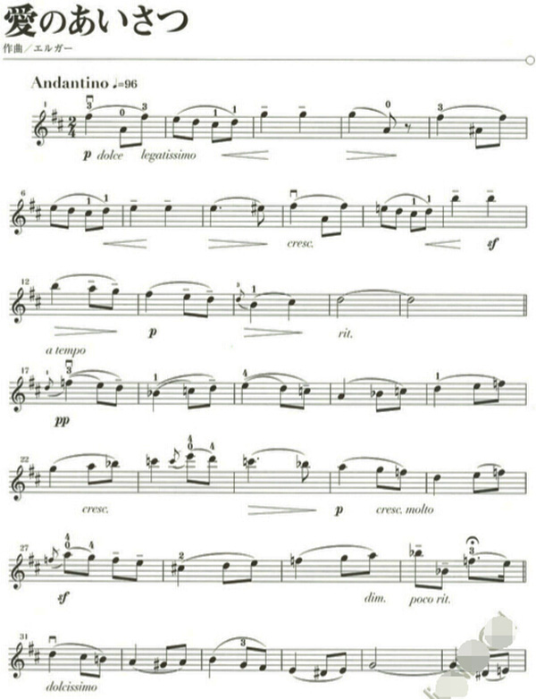 愛的禮贊小提琴譜